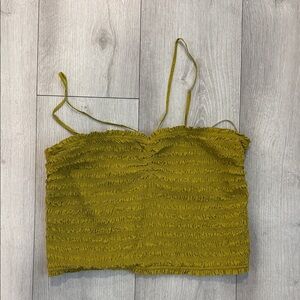 Madewell Chartreuse  Smocked tank